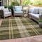 Homeroots 9' X 12' Olive Green Gold And Brown Plaid Washable Indoor Outdoor Area Rug 596355 - alternate 8