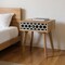 Homeroots 22" Black White And Brown Solid Wood Geometric Bone Inlay One Drawer Nightstand 651519 - alternate 18