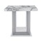 Homeroots 24" White and Silver Faux Marble and Wood Pedestal End Table 560102 - alternate 6