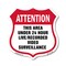 Signmission 24 Hour Surveillance Shield Sign Attenti, 12 Inch X 12 Inch, Plastic Sign SHI-P-12-352 - alternate 1
