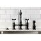 Kingston Brass Bridge Kitchen Faucet with Brass Sprayer, Matte Black KS1270BEXBS - alternate 6