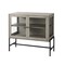 Homeroots 38in Gray Solid Wood Sideboard with Two Glass Doors 391991 - alternate 6
