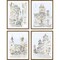 Homeroots Set Of Four Street Scenes Gold Framed Print Wall Art, 4PK 417064 - alternate 1