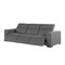 Homeroots 110" Dark Gray Top Grain Leather Reclining Metal USB Sofa 720308 - alternate 10