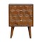 Homeroots 22" Brown Solid Wood Square Two Drawer Nightstand 651510 - alternate 1
