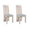 Homeroots Set of Two Gray and Natural Fabric And Wood Slat Back Dining Side Chairs 554615 - alternate 9