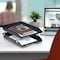 Acrimet Facility 2 Tier Letter Tray Front Load Letter Size Desktop File Organizer Plastic Black 263.4 - alternate 7