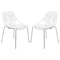 Leisuremod Modern Asbury Dining Chair with Chromed Legs, White, 2PK AC16W2 - alternate 1