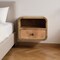 Homeroots 12" Oak Solid Wood One Drawer Floating Nightstand 653824 - alternate 14