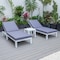 Leisuremod Chelsea Modern Outdoor White Chaise Lounge Chair With Side Table & Blue Cushions CLTW-77BU2 - alternate 8