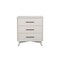 Homeroots 34" White Carved Geometric Solid Wood Three Drawer Dresser 524115 - alternate 1
