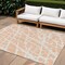 Homeroots 8' X 10' Peach and Ivory Abstract Washable Non Skid Indoor Outdoor Area Rug 559295 - alternate 1
