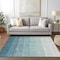 Homeroots 5' X 8' Teal Blue And Ivory Ombre Washable Indoor Outdoor Area Rug 595836 - alternate 9