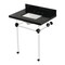 Kingston Brass 30" Black Granite Console Sink with Acrylic Legs, 8-Inch, 3-Hole, Black Granite/Oil Rubbed Bronze KVPK30KASQ5 - alternate 1