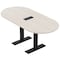 Skutchi Designs 6ft Racetrack Conference Table With Power | Harmony Series | 6 Person Meeting Room Table HAR-RAC-36X72-T.BK-K458-EBLK - alternate 1