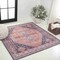 Jonathan Y Dalyan Geometric Medallions Non-Slip Machine-Washable Terracotta/Navy 5 ft Square Area Rug WSH101A-5SQ - alternate 1