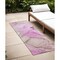 Homeroots 8' Runner Pink Abstract Washable Non Skid Indoor Outdoor Runner Rug 559398 - alternate 1