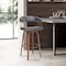 Armen Living Topanga 30.5in Swivel Walnut Wood Bar Stool in Gray Faux Leather with Golden Bronze Metal LCTOBAWAGRY30 - alternate 8