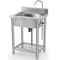 Wrightmaster 19.6 in. D x 21.6 in. W 7.6 gal. Freestanding Laundry/Utility Sink in Stainless Steel with Faucet ZR-SC187-3 - alternate 1