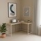 Homeroots 58" Natural and White Wood and Metal Corner Computer Desk 489855 - alternate 4