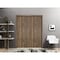 Sartodoors Modern Double Pocket Doors, Planum 0017 Walnut and Aluminum Strips, Kit Trims Rail Hardware, Solid PLANUM0017DP-WLN-8496 - alternate 1