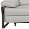 Homeroots 90in Light Gray and Black Italian Leather Power Reclining Loveseat With Storage 720566 - alternate 8