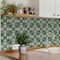 Homeroots 8" x 8" Green And Gray Vinyl Arabesque Peel And Stick Removable Tiles 569328 - alternate 9