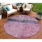 Homeroots 8' Blush And Mint Green Round Abstract Washable Indoor Outdoor Area Rug 618597 - alternate 1
