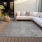 Homeroots 9' X 12' Gray Brown And Ivory Abstract Washable Indoor Outdoor Area Rug 597026 - alternate 9