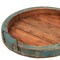 Homeroots 15in Natural And Turquoise Solid Wood Handmade Round Serving Tray With Handles 724231 - alternate 5