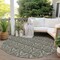 Homeroots 8' Round Taupe and Beige Round Damask Washable Non Skid Indoor Outdoor Area Rug 563894 - alternate 9
