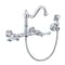 Whitehaus Collection Vintage III Plus Wall Mount Faucet with a  Long Traditional Swivel Spout, and Solid Brass Side Spray WHKWLV3-9402-NT-C - alternate 1