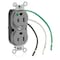 Leviton Leaded Dup Rec HG 15A 125V Self-Gr Gry 8200-LGY - alternate 1