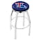 Holland Bar Stool Co 30" Chrome Louisiana Tech Swivel Bar Stool, Accent Ring L8C2C30LaTech - alternate 1