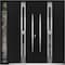 Vdomdoors Metal Double Doors Deux 1755 Black Enamel Opaque Black Glass 1 Sidelight Entry Modern Painted 84x96 DEUX1755DEXD-BLK-W72+12xH96-LH-O - alternate 1