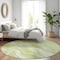 Homeroots 8' Green And Ivory Round Abstract Washable Indoor Outdoor Area Rug 582976 - alternate 8