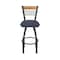 Holland Bar Stool Co Eleanor 25in Swivel Counter Stool with Pewter Finish, Medium Back and Graph Anchor Seat 880 - alternate 7