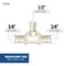 Everflow 3/4'' x 3/4'' x 1/2'' PEX Barb Reducing Tee Pipe Fitting; Plastic Poly Alloy PPRT3431 - alternate 5