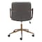 Homeroots Dark Gray and Bronze Adjustable Height Swivel Rolling Office Chair 572154 - alternate 9