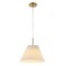 Jonathan Y Alden 14.25" 1-Light Classic French Country Iron LED Pendant with Pleated Shade, Brass Gold/White JYL2407A - alternate 1