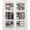 Sartodoors Sliding Closet 3 Lites Bypass Doors Clear Glass, Lucia 2555 White Silk, Sturdy Rails Moldings Trim LUCIA2555DBD-WS-84 - alternate 1