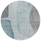 Homeroots 8' Teal Blue Aqua And Gray Round Abstract Washable Indoor Outdoor Area Rug 582034 - alternate 8