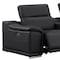 Homeroots Black Leather Power Reclining L Shaped Six Piece Corner Sectional With Console 643943 - alternate 4