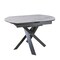 Homeroots 47" Gray and White Ceramic and Metal Self-Storing Leaf Cross Leg Base Oval Extendable Dining Table 555194 - alternate 7