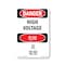 Signmission OSHA Danger Sign, 18" Height, Rigid Plastic, High Voltage Bilingual, 1218-VC-1327 OS-DS-P-1218-VC-1327 - alternate 1