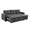 Homeroots 92" Dark Gray Polyester Blend Convertible Futon Sleeper Sofa With Black Legs 544959 - alternate 8
