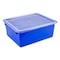 Storex Deep Storage Tray with Lid, Blue 62544U05C - alternate 1