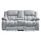 Homeroots 77" Light Gray Manual Reclining Loveseat With Storage 561562 - alternate 1