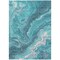 Homeroots 5' X 8' Teal Blue Gray And Ivory Abstract Washable Indoor Outdoor Area Rug 618209 - alternate 8