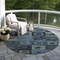 Homeroots 8' Blue Gray And Charcoal Round Geometric Washable Indoor Outdoor Area Rug 605021 - alternate 8